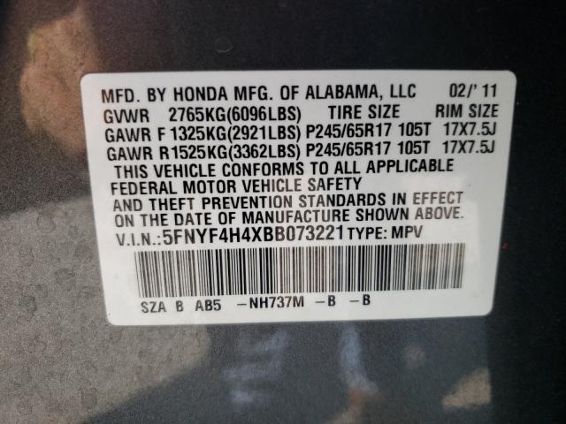 Photo 9 VIN: 5FNYF4H4XBB073221 - HONDA PILOT EX 