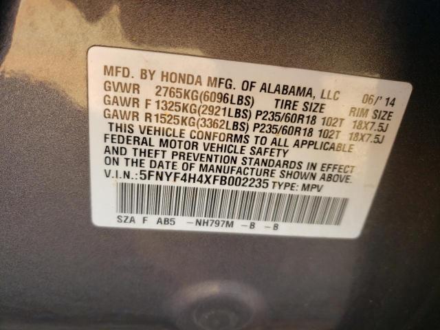 Photo 11 VIN: 5FNYF4H4XFB002235 - HONDA PILOT EX 