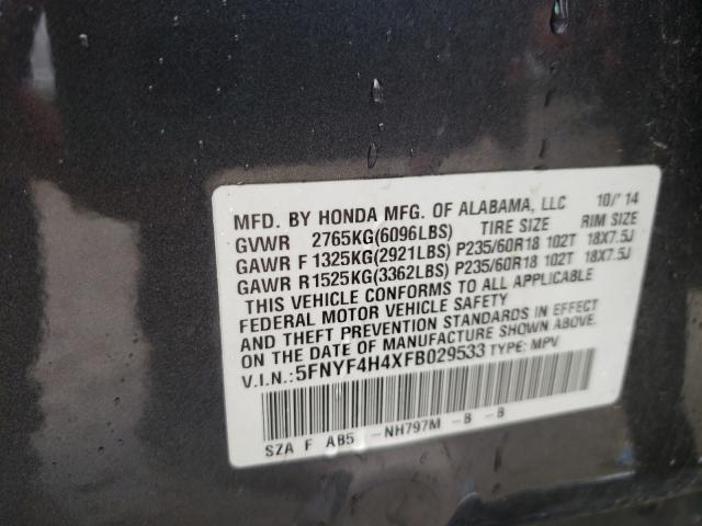 Photo 9 VIN: 5FNYF4H4XFB029533 - HONDA PILOT EX 