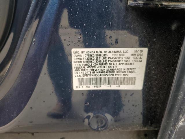 Photo 12 VIN: 5FNYF4H50AB022320 - HONDA PILOT EXL 