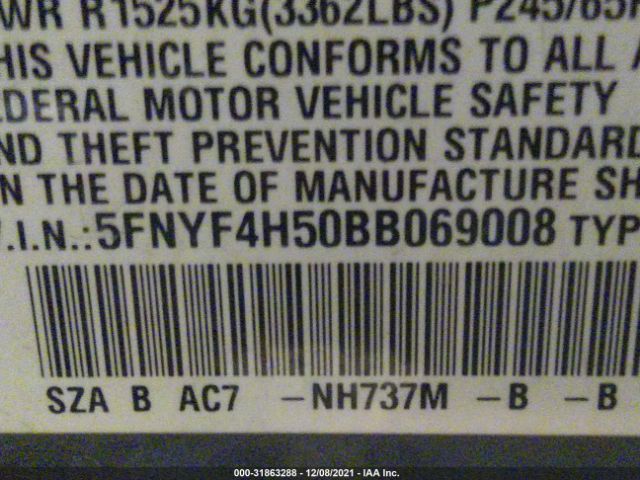 Photo 8 VIN: 5FNYF4H50BB069008 - HONDA PILOT 