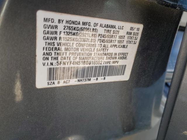 Photo 12 VIN: 5FNYF4H51BB016592 - HONDA PILOT 