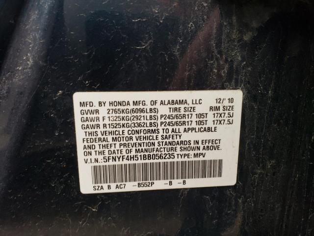 Photo 12 VIN: 5FNYF4H51BB056235 - HONDA PILOT EXL 