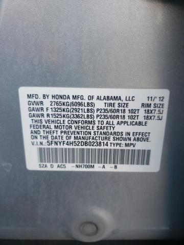 Photo 9 VIN: 5FNYF4H52DB023814 - HONDA PILOT EXL 