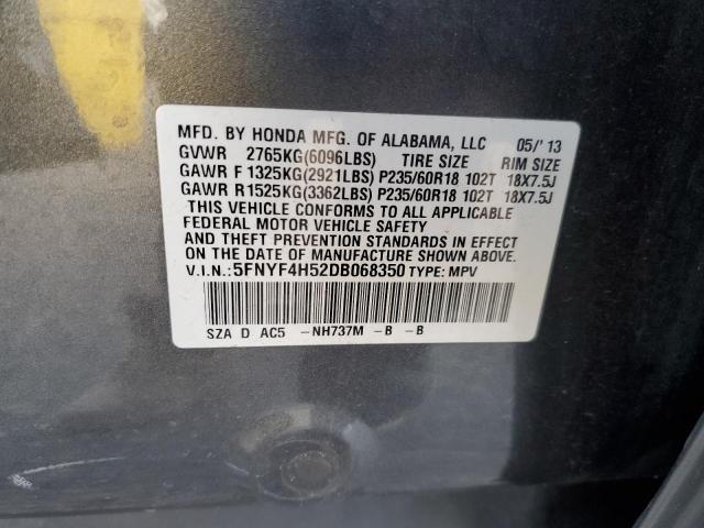 Photo 11 VIN: 5FNYF4H52DB068350 - HONDA PILOT 