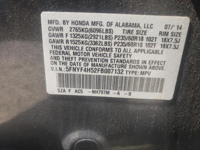 Photo 9 VIN: 5FNYF4H52FB007132 - HONDA PILOT EXL 