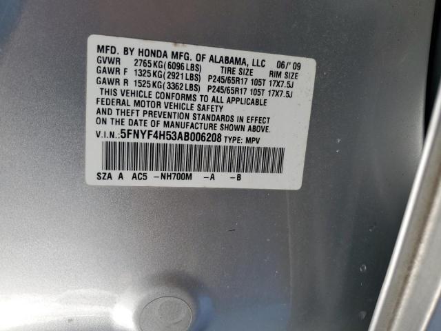 Photo 11 VIN: 5FNYF4H53AB006208 - HONDA PILOT 