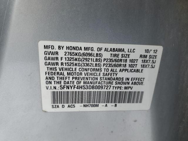 Photo 13 VIN: 5FNYF4H53DB009727 - HONDA PILOT EXL 