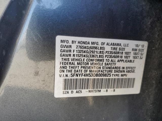 Photo 12 VIN: 5FNYF4H53DB009825 - HONDA PILOT EXL 