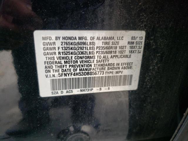 Photo 12 VIN: 5FNYF4H53DB056773 - HONDA PILOT EXL 