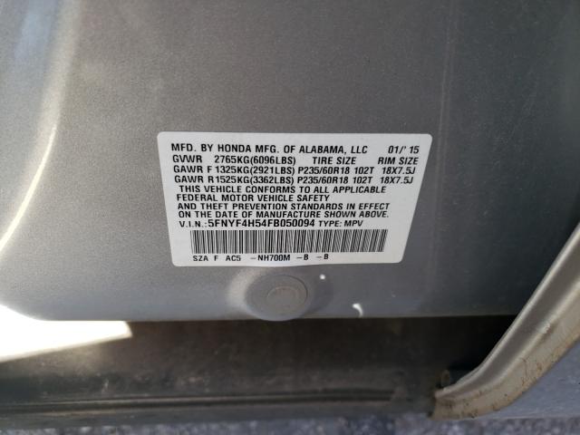 Photo 9 VIN: 5FNYF4H54FB050094 - HONDA PILOT EXL 