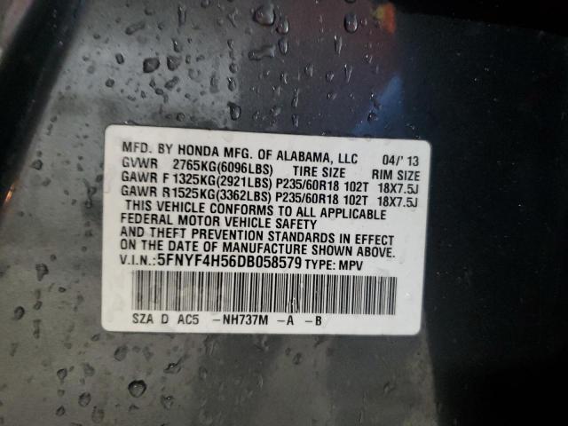 Photo 12 VIN: 5FNYF4H56DB058579 - HONDA PILOT 