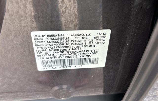 Photo 9 VIN: 5FNYF4H56EB022912 - HONDA PILOT EXL 