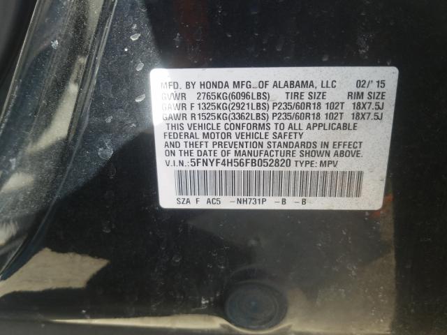 Photo 9 VIN: 5FNYF4H56FB052820 - HONDA PILOT 