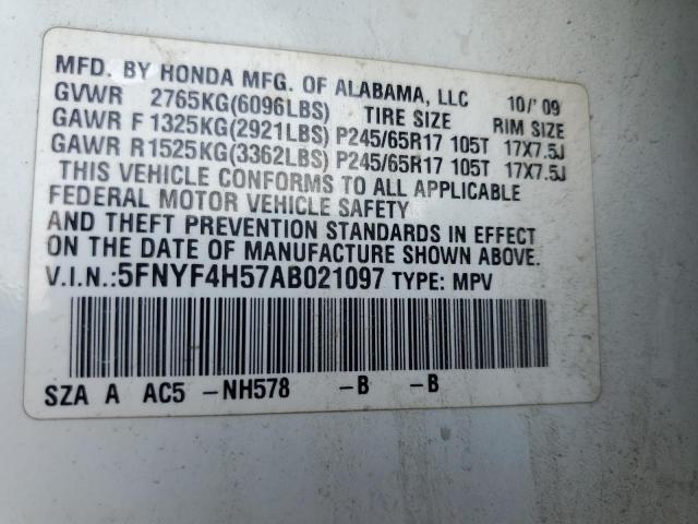 Photo 12 VIN: 5FNYF4H57AB021097 - HONDA PILOT EXL 