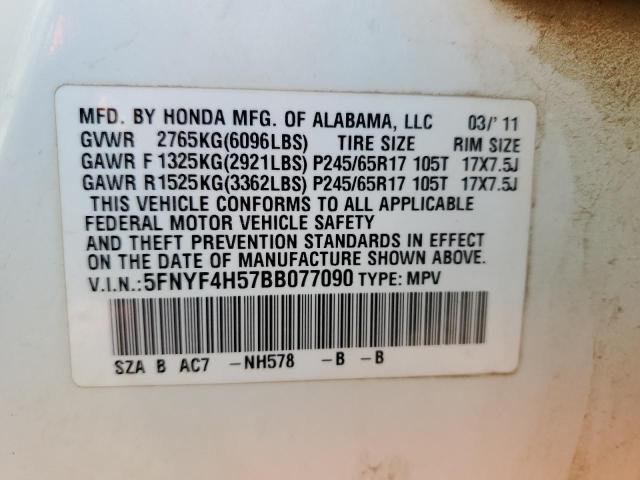 Photo 12 VIN: 5FNYF4H57BB077090 - HONDA PILOT 