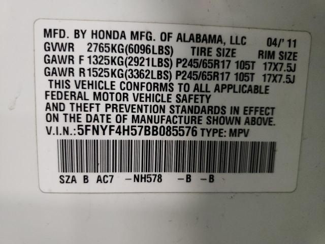 Photo 9 VIN: 5FNYF4H57BB085576 - HONDA PILOT 