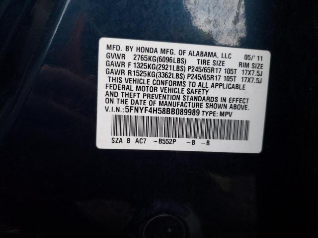 Photo 9 VIN: 5FNYF4H58BB089989 - HONDA PILOT EXL 