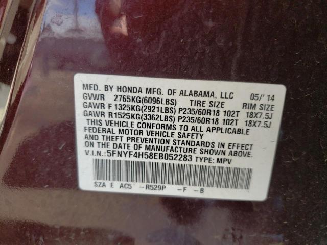 Photo 9 VIN: 5FNYF4H58EB052283 - HONDA PILOT EXL 