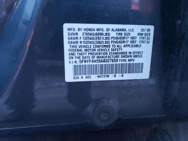 Photo 12 VIN: 5FNYF4H59AB027659 - HONDA PILOT EXL 