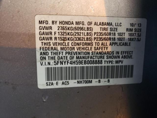 Photo 11 VIN: 5FNYF4H59EB008888 - HONDA PILOT EXL 