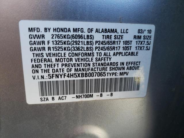 Photo 12 VIN: 5FNYF4H5XBB007065 - HONDA PILOT EXL 