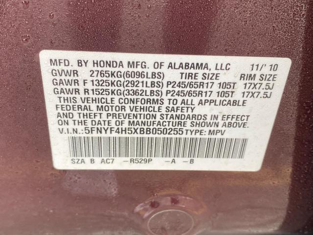 Photo 9 VIN: 5FNYF4H5XBB050255 - HONDA PILOT EXL 