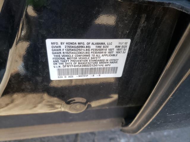 Photo 9 VIN: 5FNYF4H5XDB023124 - HONDA PILOT EXL 