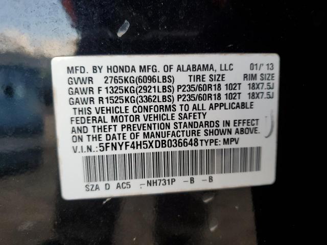 Photo 12 VIN: 5FNYF4H5XDB036648 - HONDA PILOT 