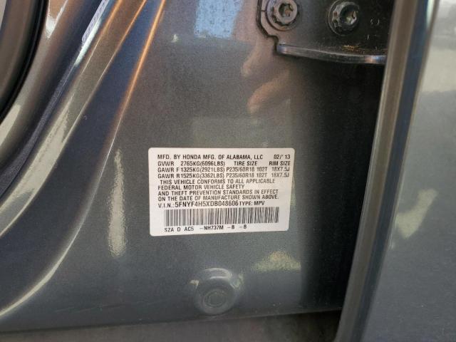 Photo 12 VIN: 5FNYF4H5XDB048606 - HONDA PILOT 