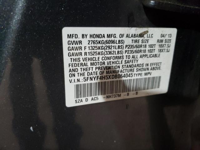 Photo 12 VIN: 5FNYF4H5XDB064045 - HONDA PILOT EXL 