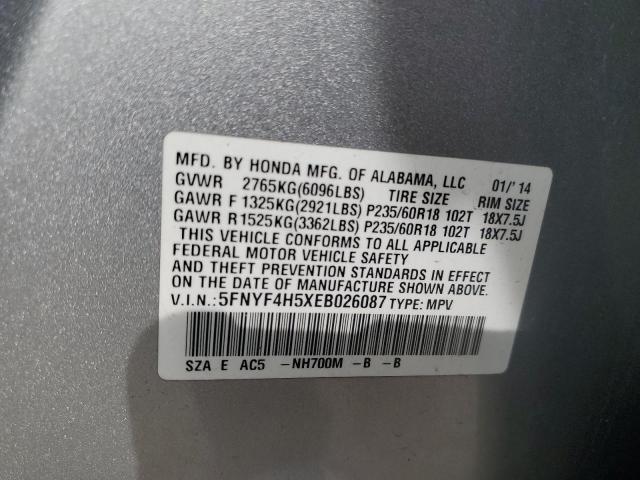 Photo 11 VIN: 5FNYF4H5XEB026087 - HONDA PILOT 