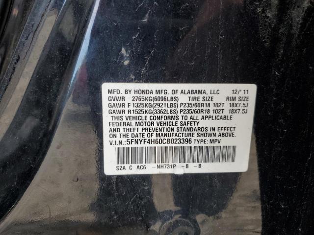 Photo 12 VIN: 5FNYF4H60CB023396 - HONDA PILOT 