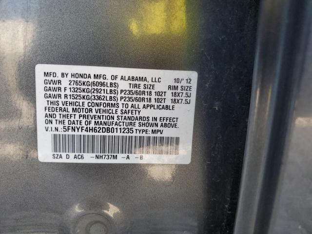 Photo 12 VIN: 5FNYF4H62DB011235 - HONDA PILOT EXL 