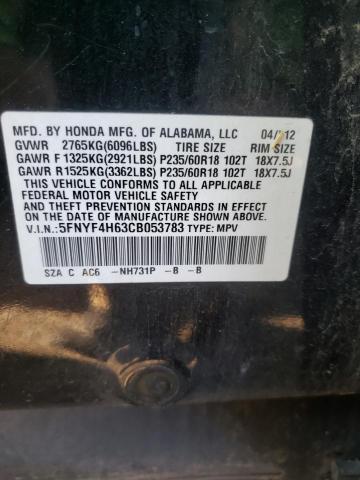 Photo 11 VIN: 5FNYF4H63CB053783 - HONDA PILOT 