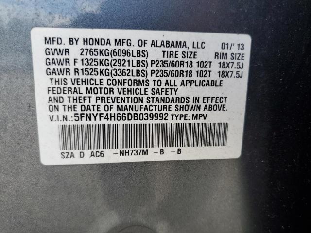 Photo 12 VIN: 5FNYF4H66DB039992 - HONDA PILOT 