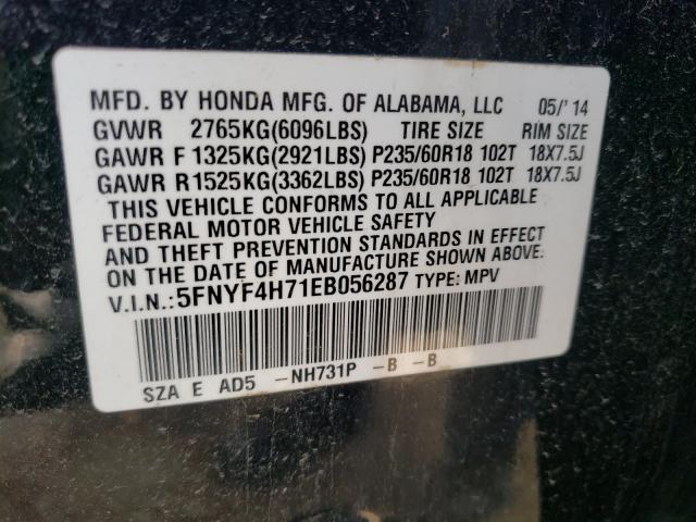 Photo 9 VIN: 5FNYF4H71EB056287 - HONDA PILOT EXLN 