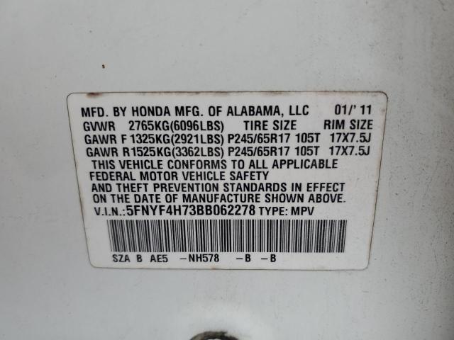 Photo 12 VIN: 5FNYF4H73BB062278 - HONDA PILOT 