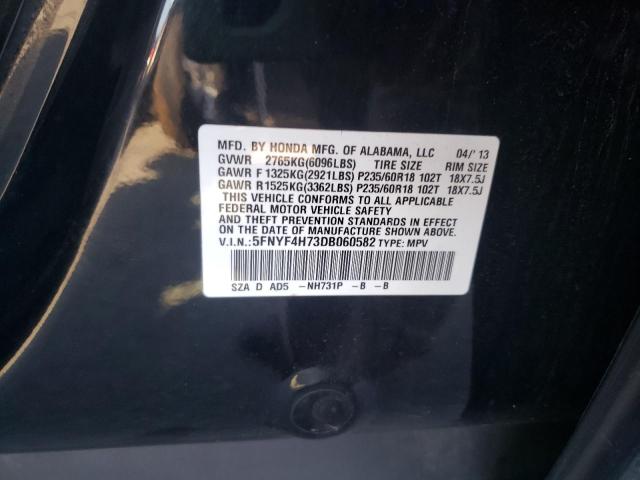 Photo 9 VIN: 5FNYF4H73DB060582 - HONDA PILOT EXLN 