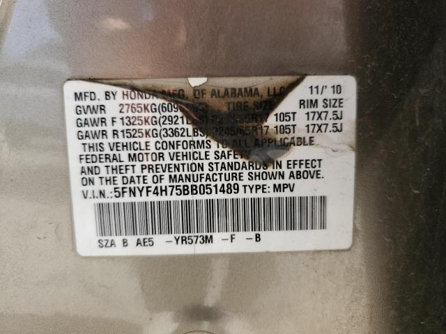Photo 13 VIN: 5FNYF4H75BB051489 - HONDA PILOT EXLN 