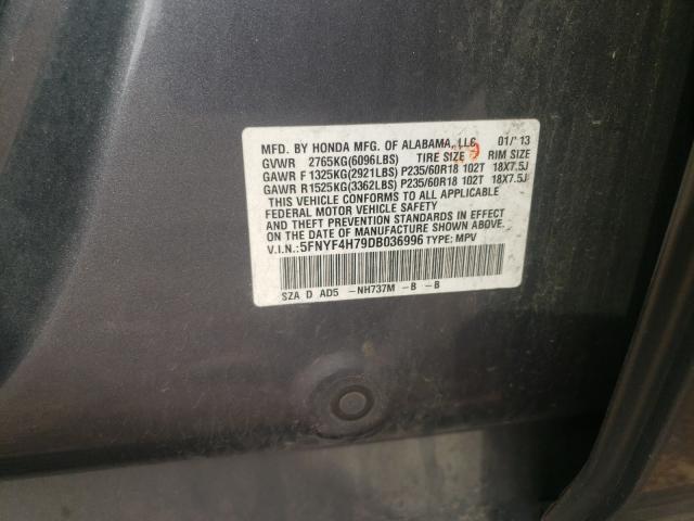 Photo 9 VIN: 5FNYF4H79DB036996 - HONDA PILOT EXLN 