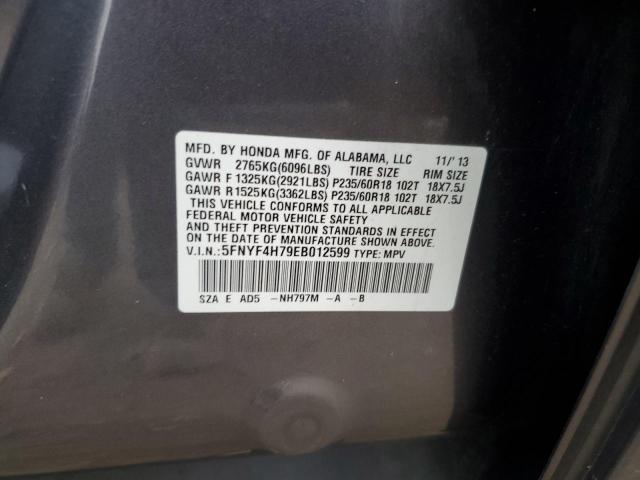 Photo 12 VIN: 5FNYF4H79EB012599 - HONDA PILOT EXLN 