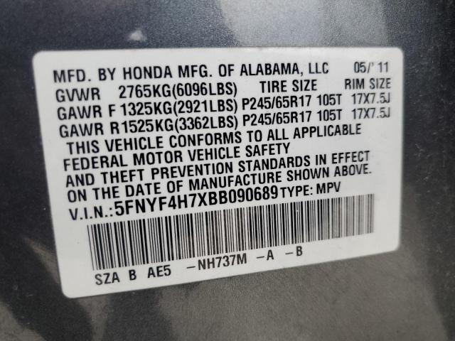 Photo 12 VIN: 5FNYF4H7XBB090689 - HONDA PILOT EXLN 