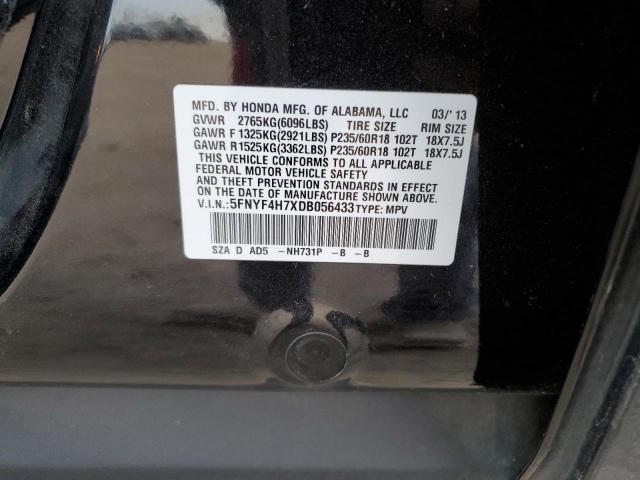 Photo 12 VIN: 5FNYF4H7XDB056433 - HONDA PILOT EXLN 