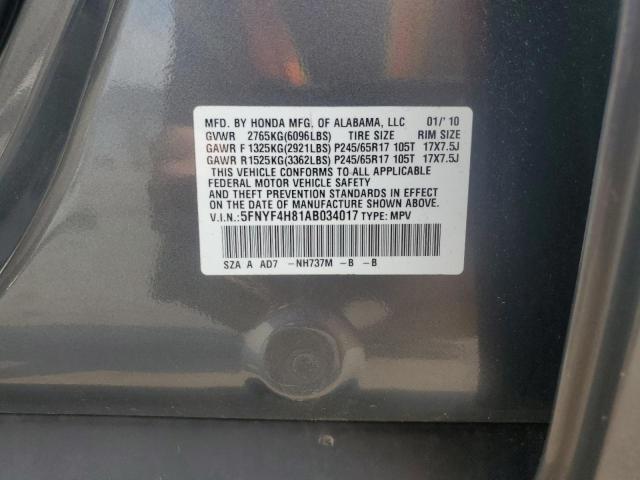 Photo 12 VIN: 5FNYF4H81AB034017 - HONDA PILOT 