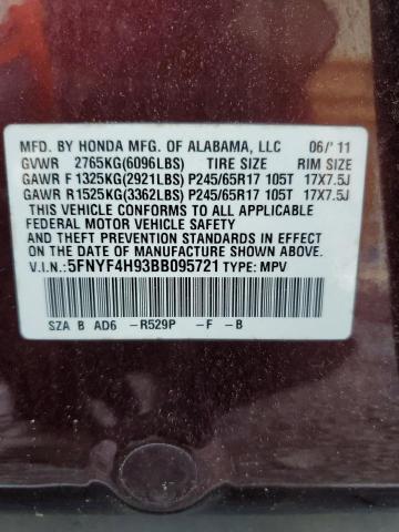 Photo 12 VIN: 5FNYF4H93BB095721 - HONDA PILOT 