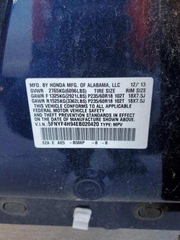 Photo 12 VIN: 5FNYF4H94EB020420 - HONDA PILOT 