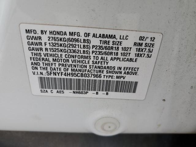 Photo 12 VIN: 5FNYF4H95CB037966 - HONDA PILOT 