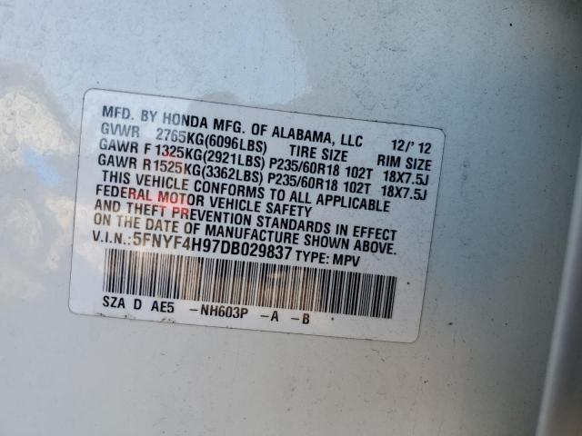 Photo 12 VIN: 5FNYF4H97DB029837 - HONDA PILOT 