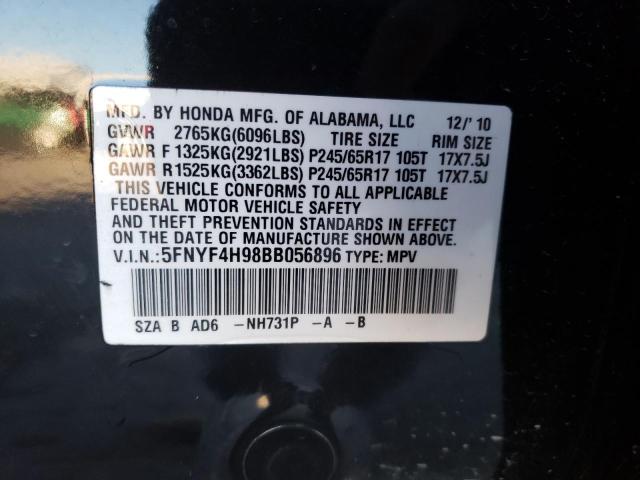 Photo 9 VIN: 5FNYF4H98BB056896 - HONDA PILOT TOUR 